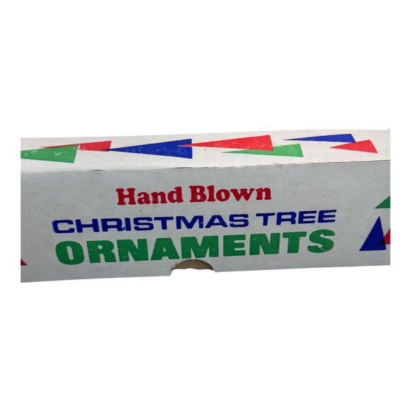 Blue Molecule Christmas Tree Ornament Set 12 Vintage Blue Shiny Brite Santa Land - Picture 3 of 6